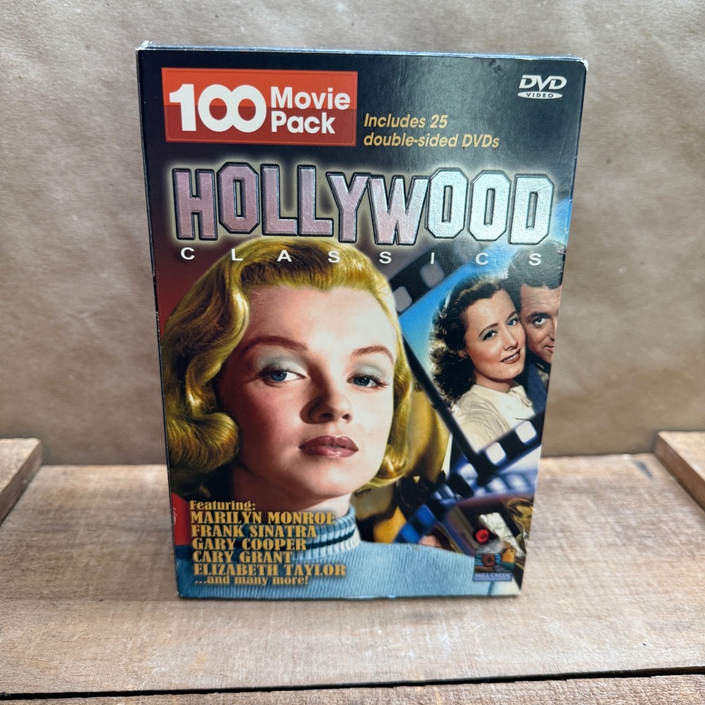 Hollywood Classics 100 Movie Pack 25 Double Sided DVD Set Mill Creek Entertain